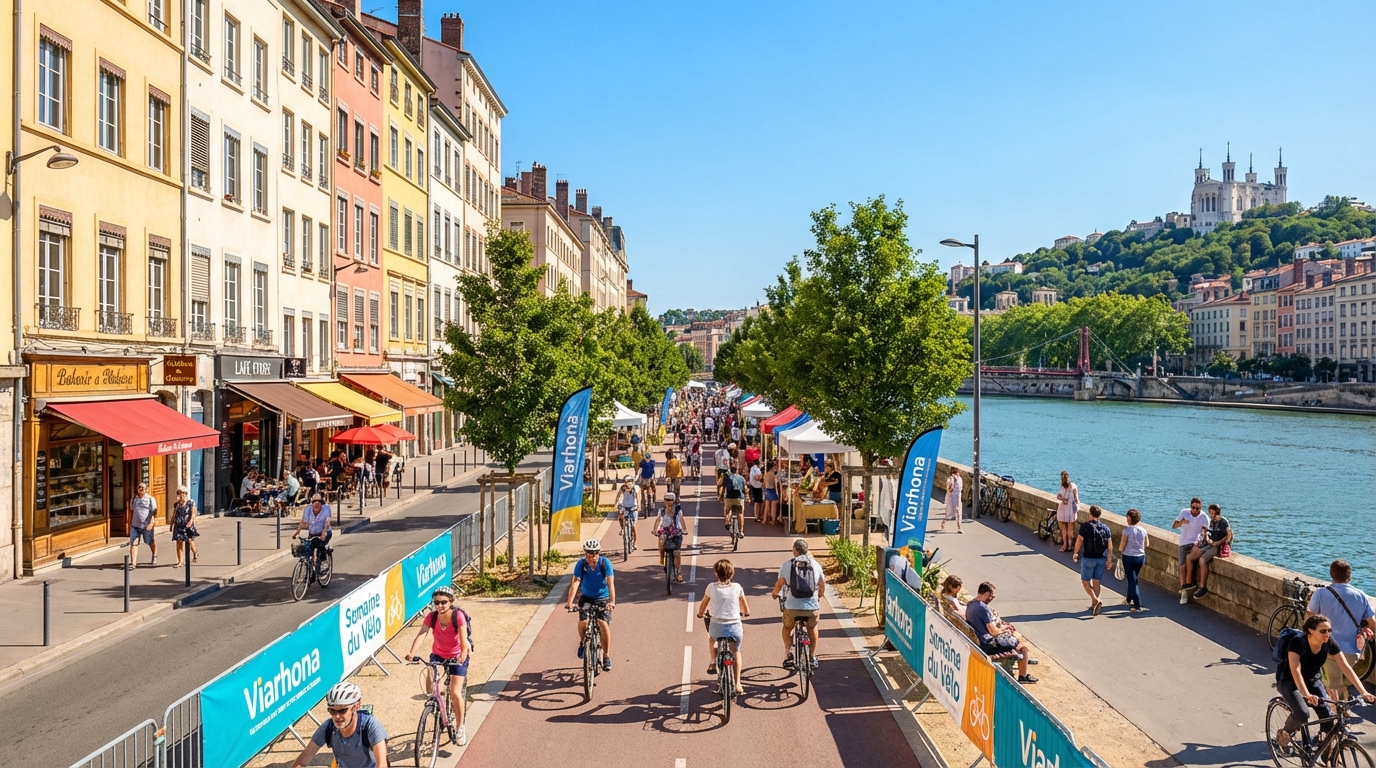 découvrez à lyon les moments forts de la semaine entre balades à vélo, commerces locaux authentiques et la magnifique viarhona, pour une expérience en pleine campagne urbaine.