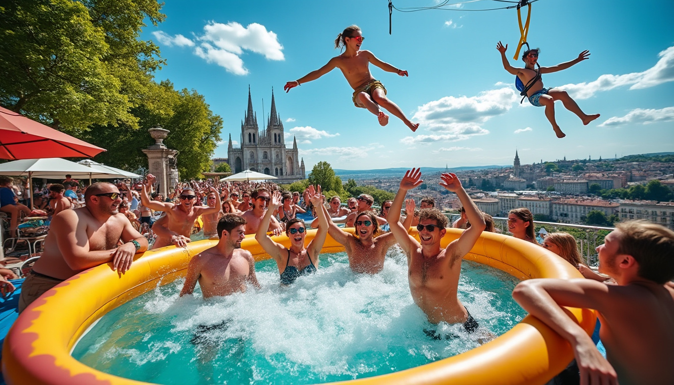 vivez un été détonnant à lyon avec des activités uniques : plongez dans un bain de bière, survolez la ville en tyrolienne et relevez des défis à l’aveugle pour une aventure inoubliable.